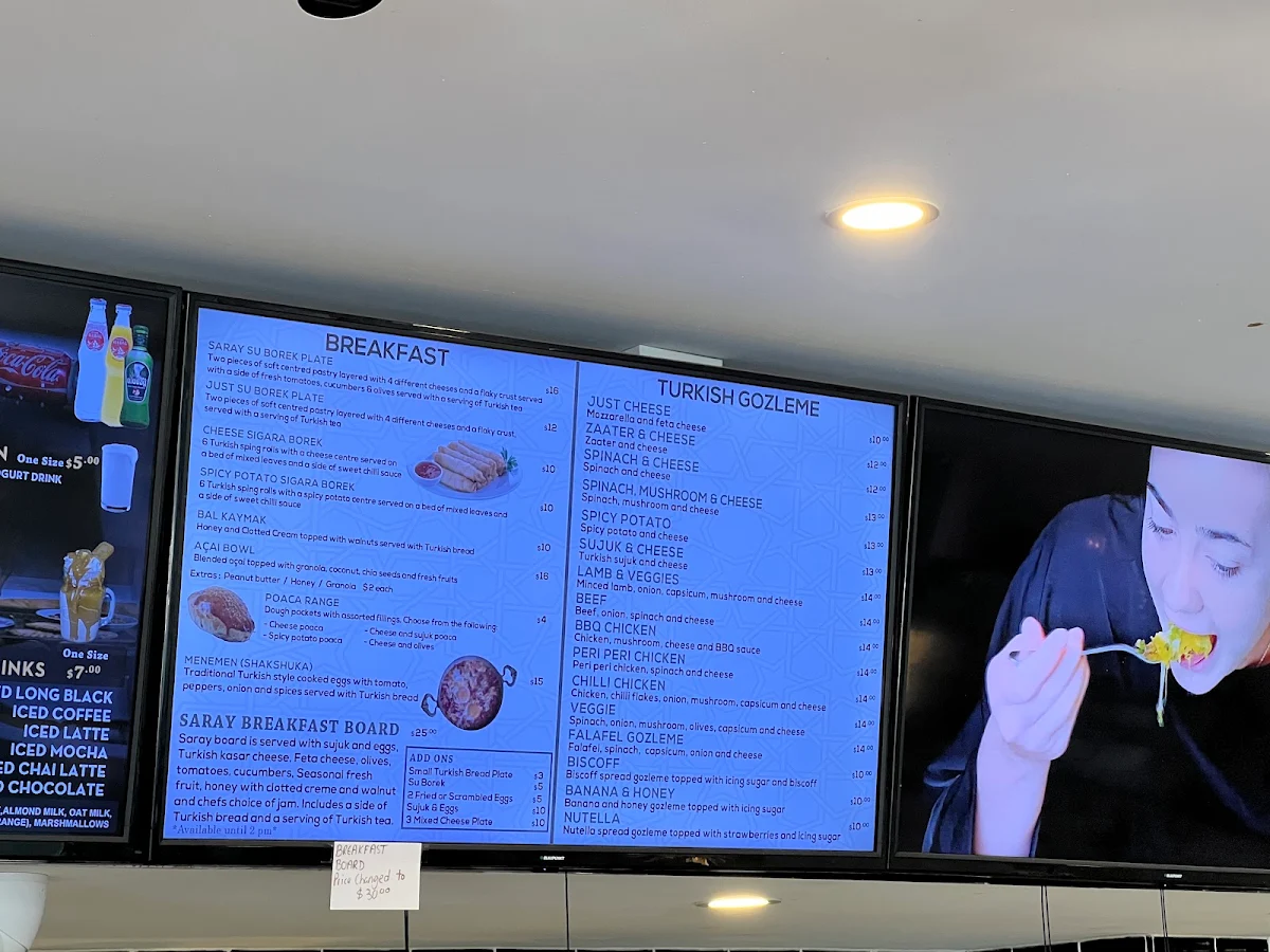Menu, Saray Sweets