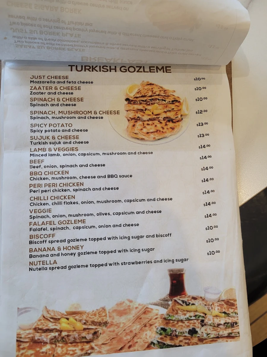 Menu, Saray Sweets