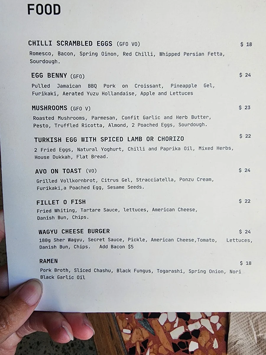 Menu, Plus Coffee & Kitchen