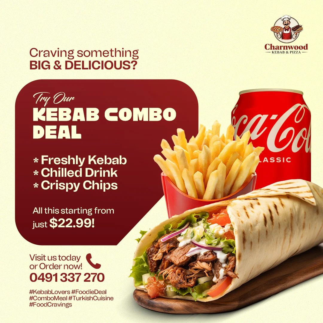 Menu, Charnwood Kebab & pizza