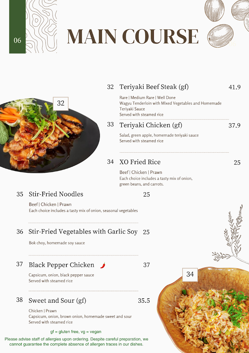 Menu, PHO PLUS PATTERSON LAKES
