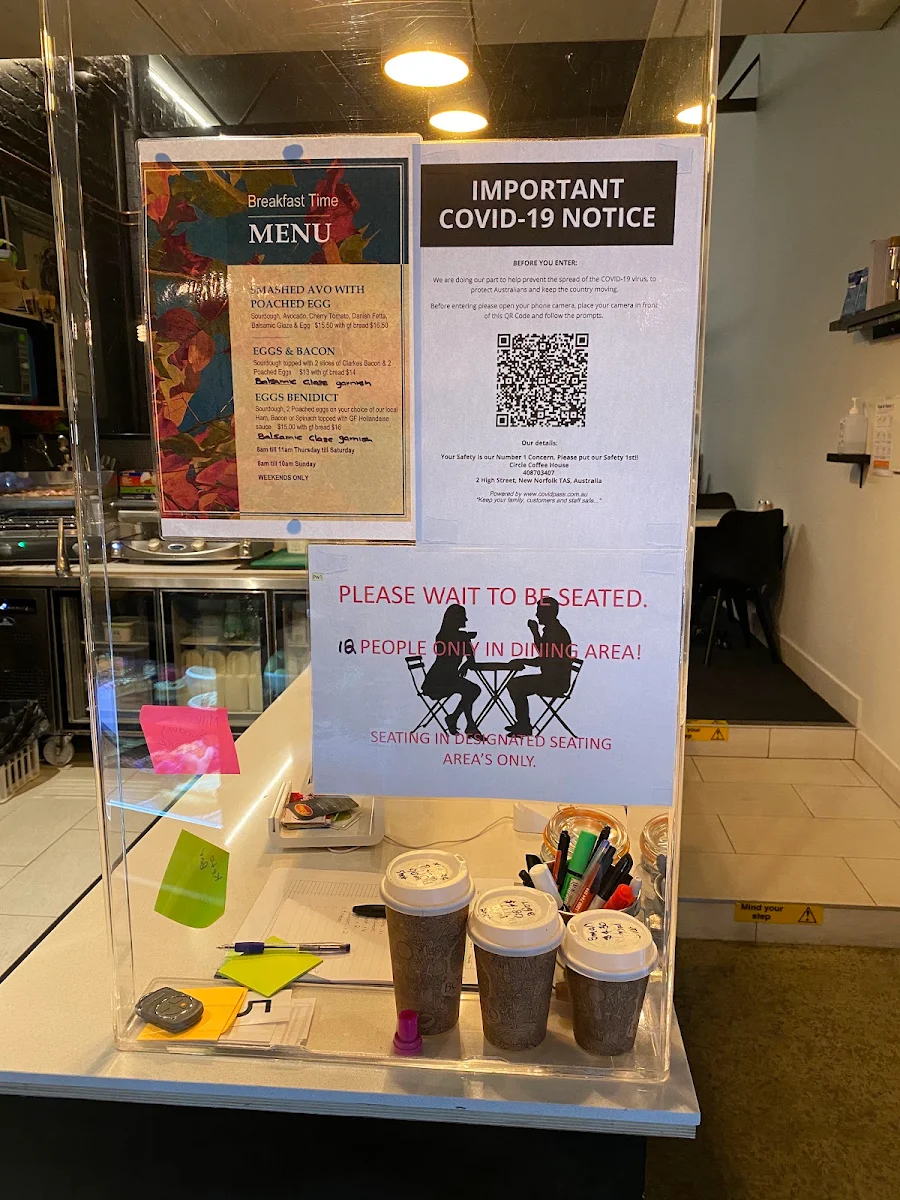 Menu, Circle Coffee House