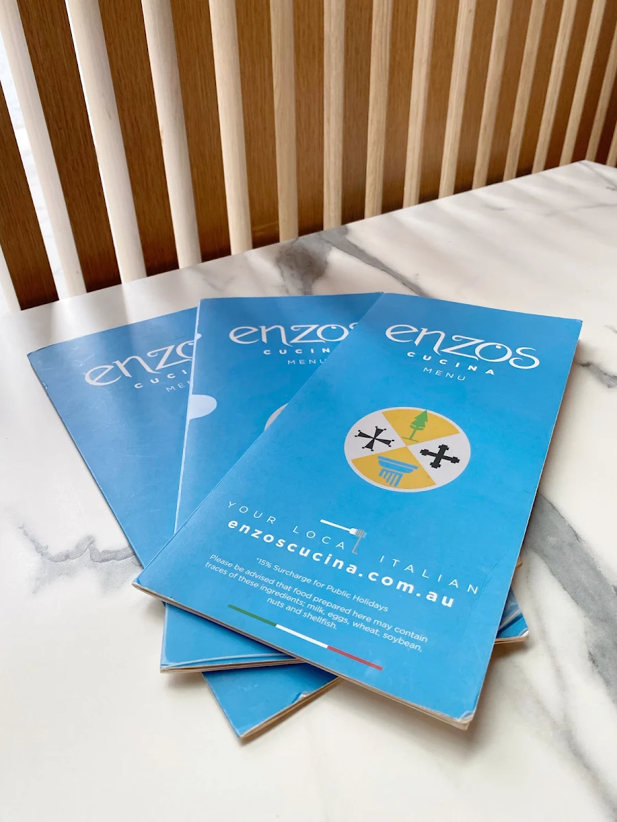 Menu, Enzo’s Cucina Penshurst