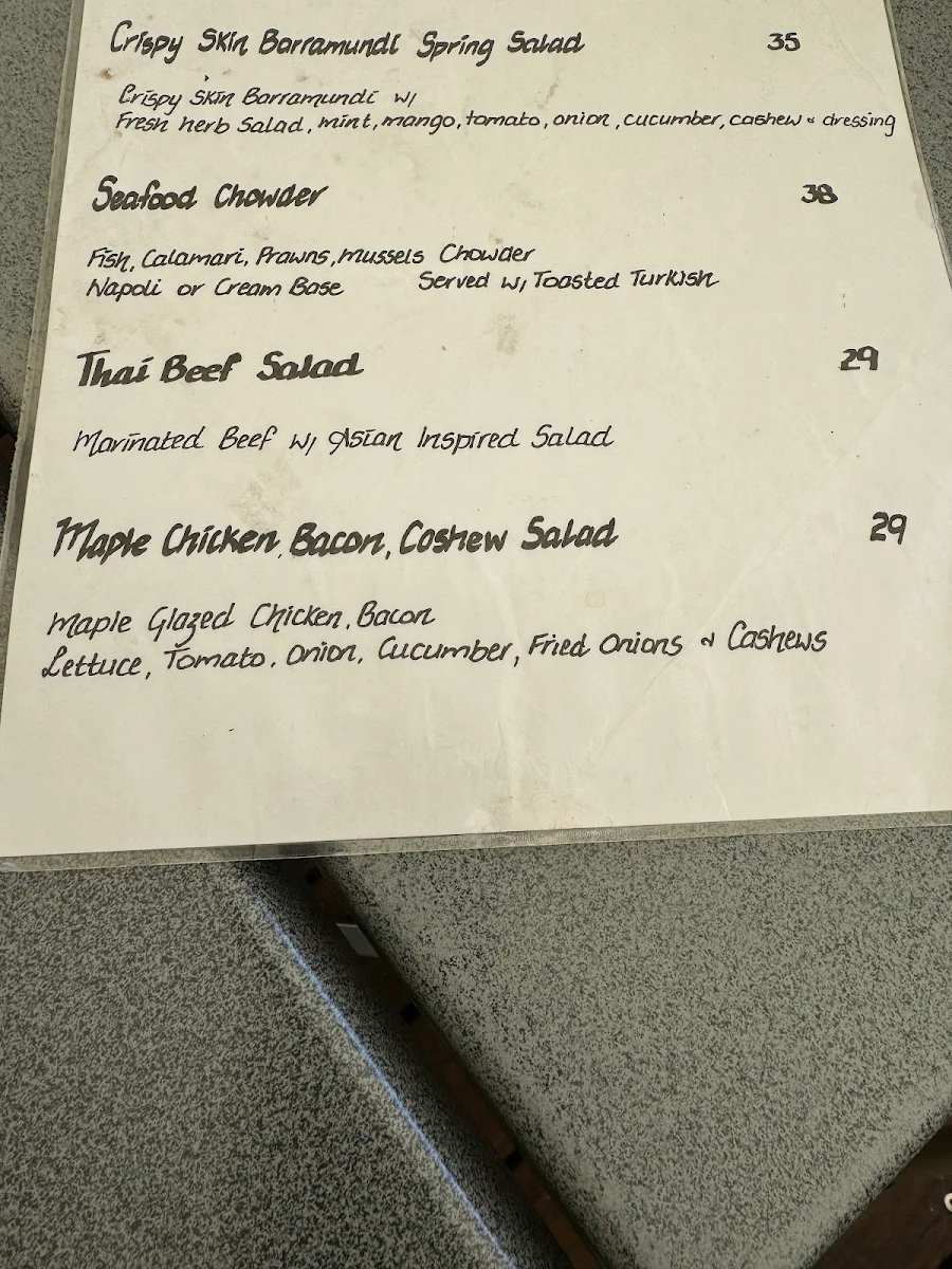 Menu, CHILL BISTRO.