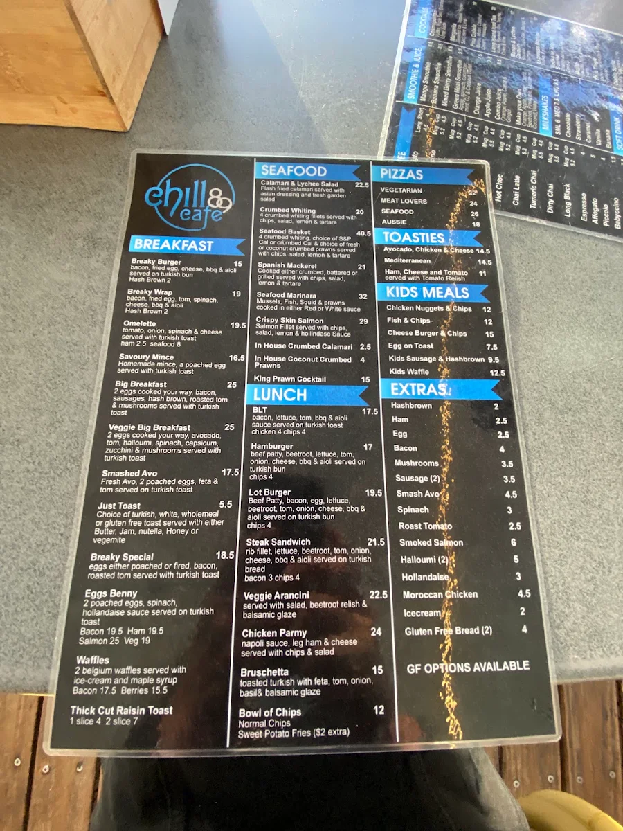 Menu, CHILL BISTRO.