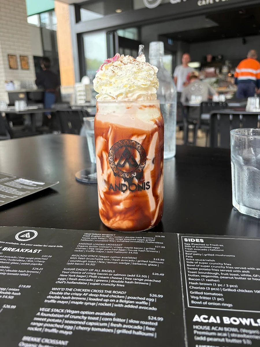 Menu, Andonis Cafe & Bar, Upper Coomera