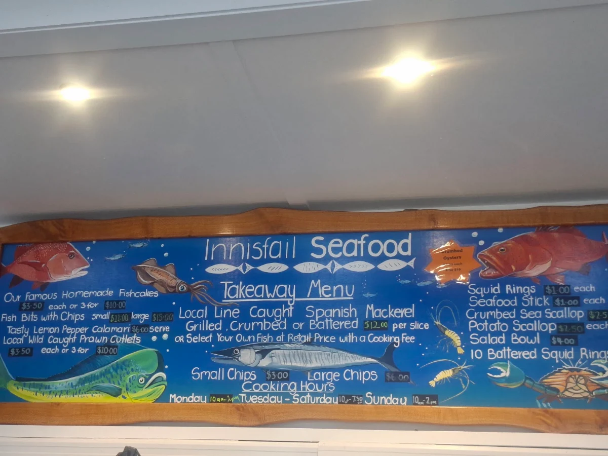 Menu, Innisfail Seafood