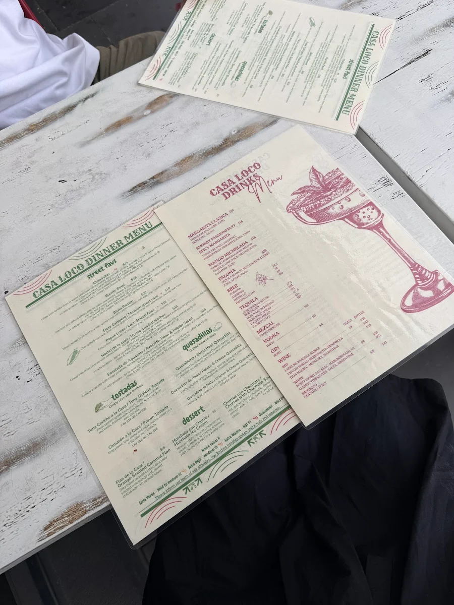Menu, Casa loco