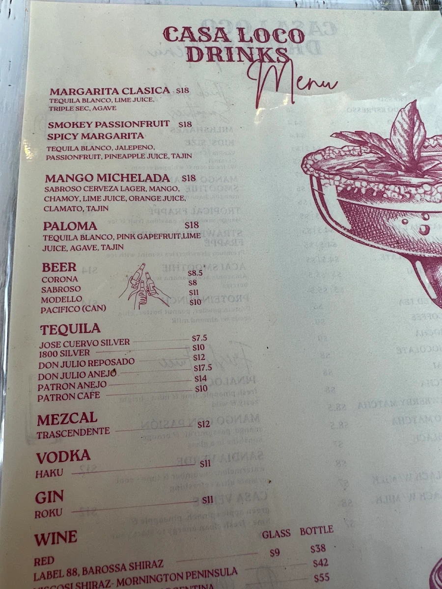 Menu, Casa loco