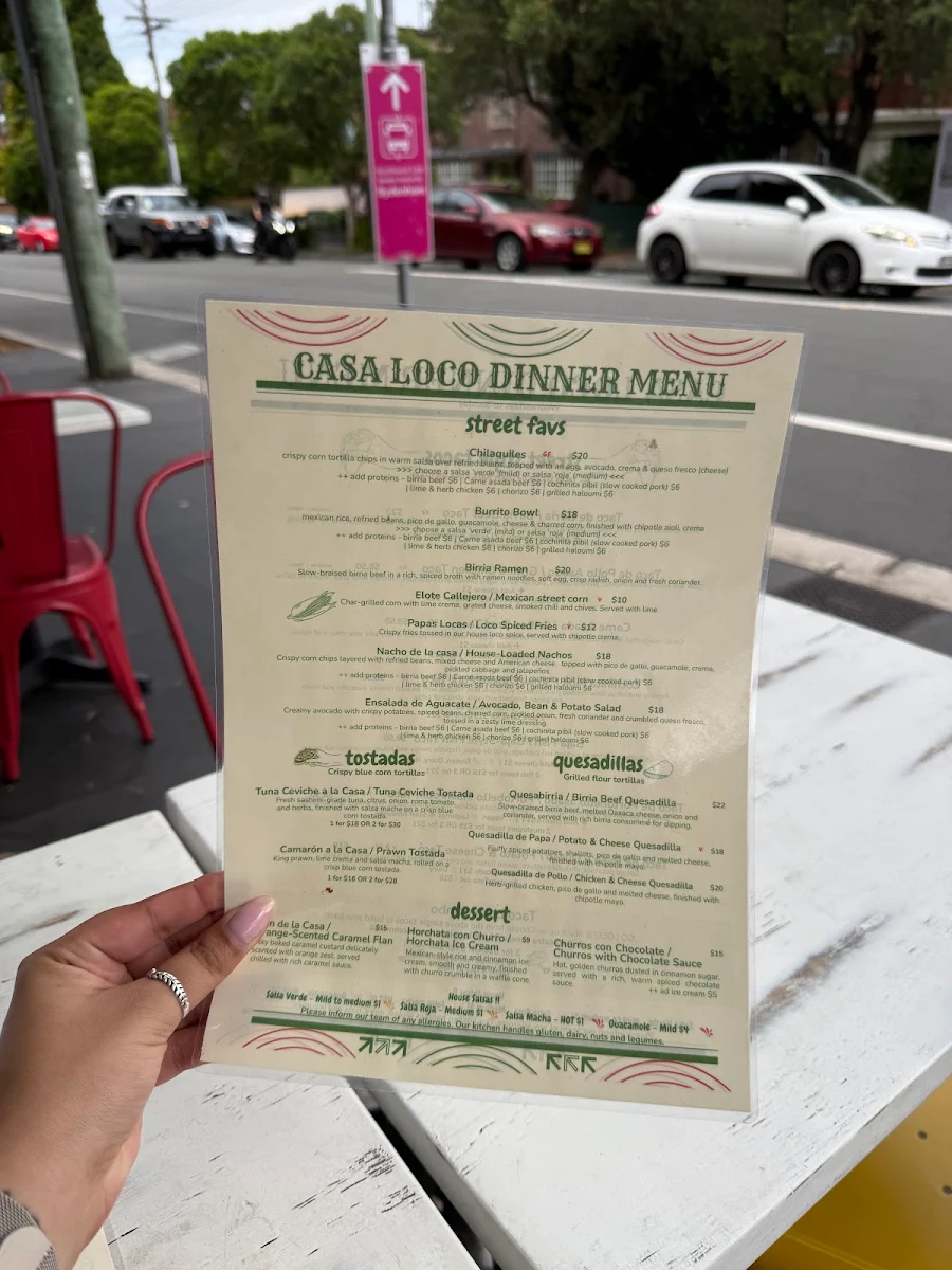 Menu, Casa loco