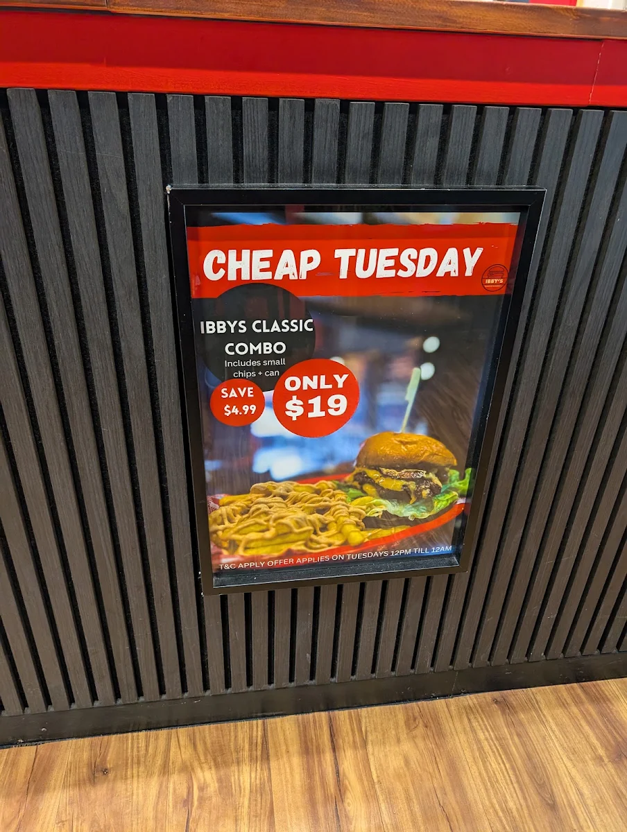 Menu, Ibby's Burgers