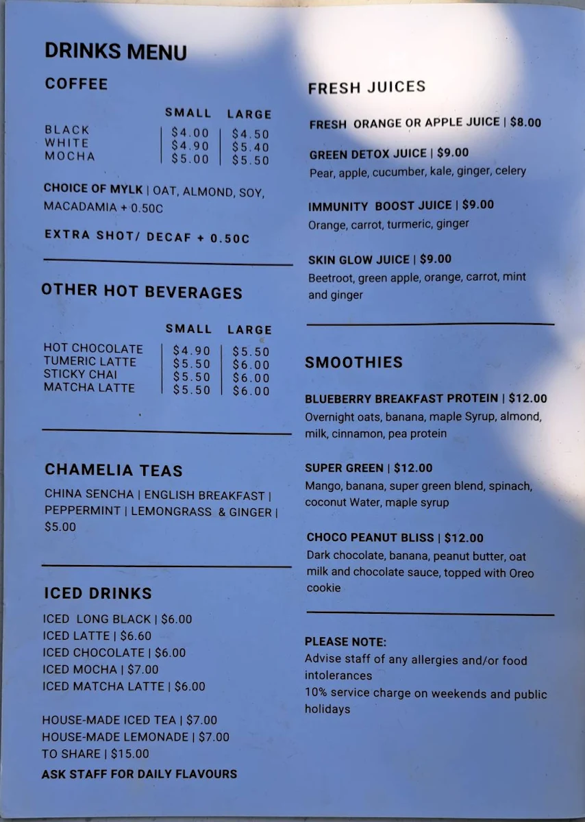 Menu, Oh My Days Vegan Patisserie