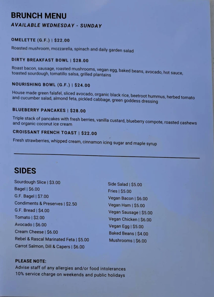 Menu, Oh My Days Vegan Patisserie