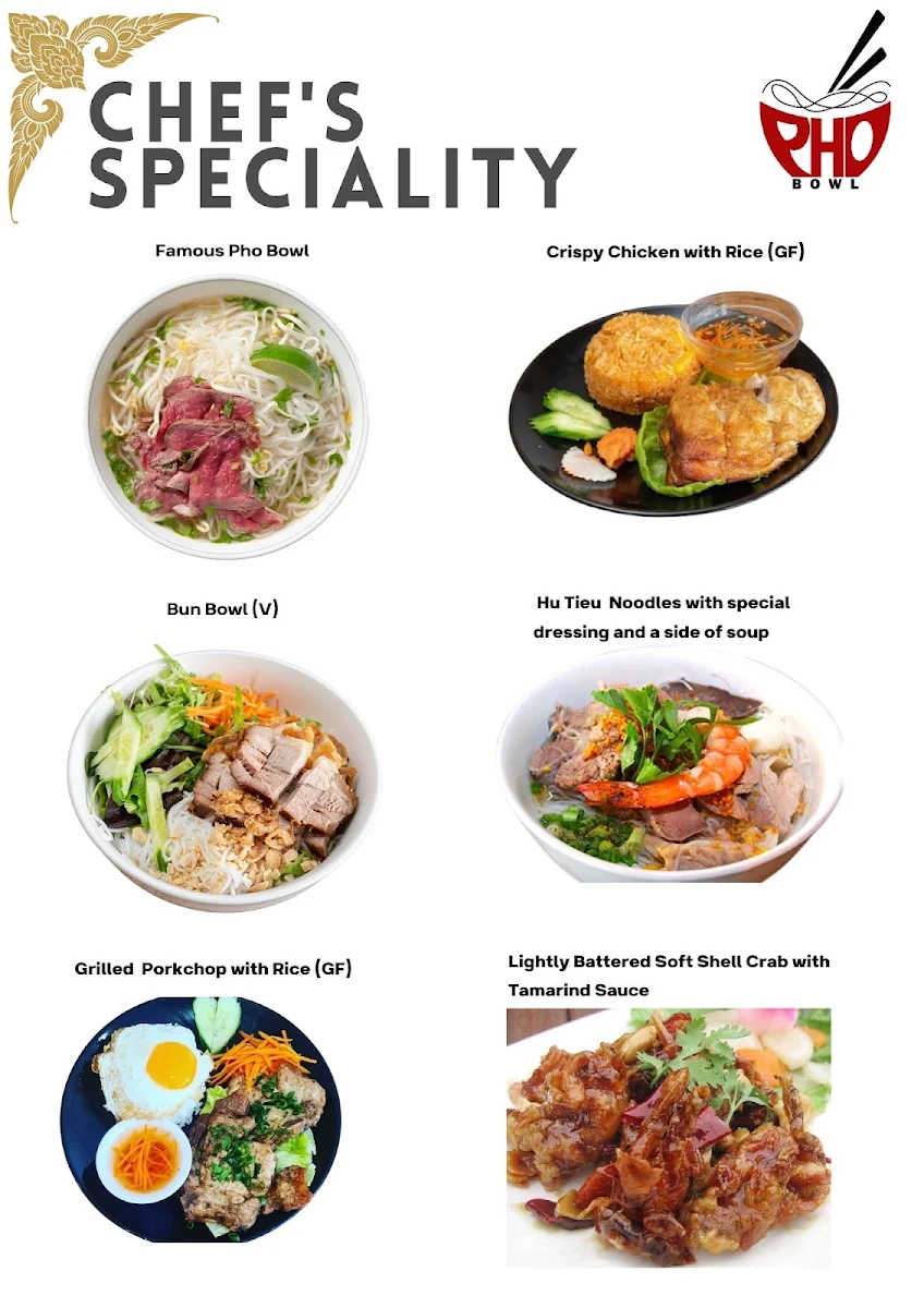 Menu, Pho Bowl