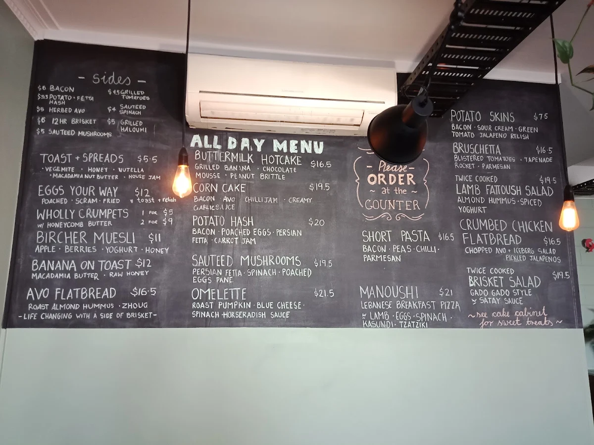 Menu, Sarmic Cafe
