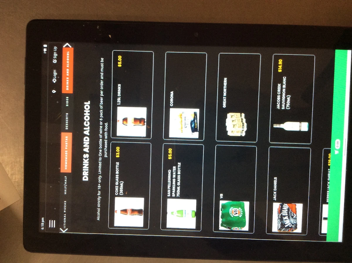 Menu, Pluto's Pizza