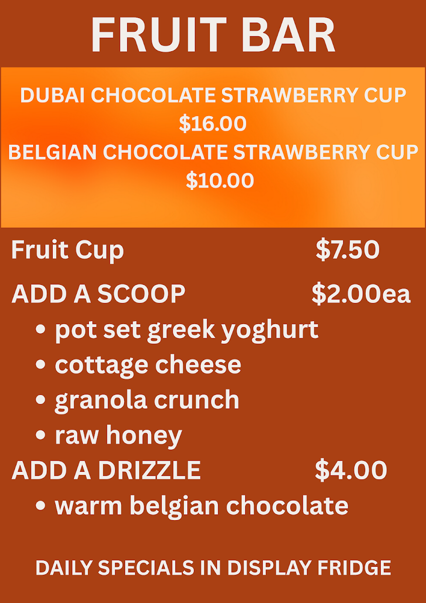 Menu, Raw Infusion