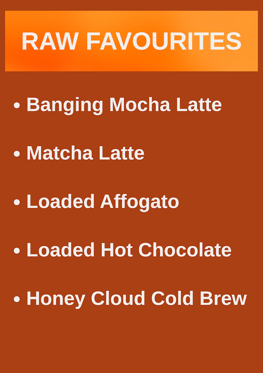 Menu, Raw Infusion