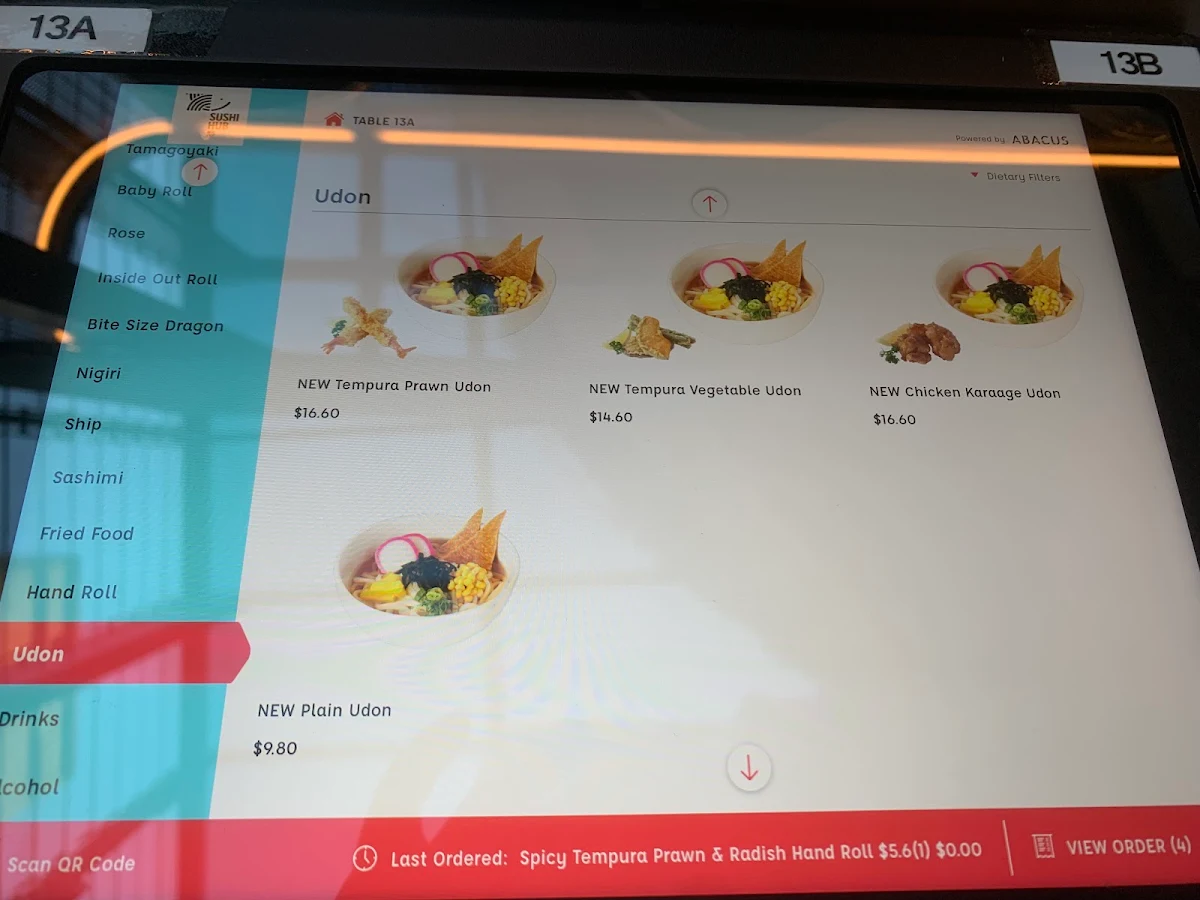 Menu, Hero Sushi