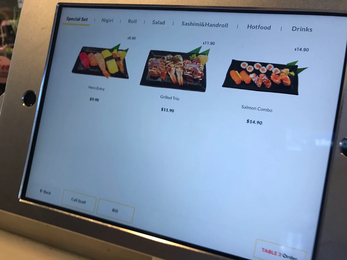 Menu, Hero Sushi