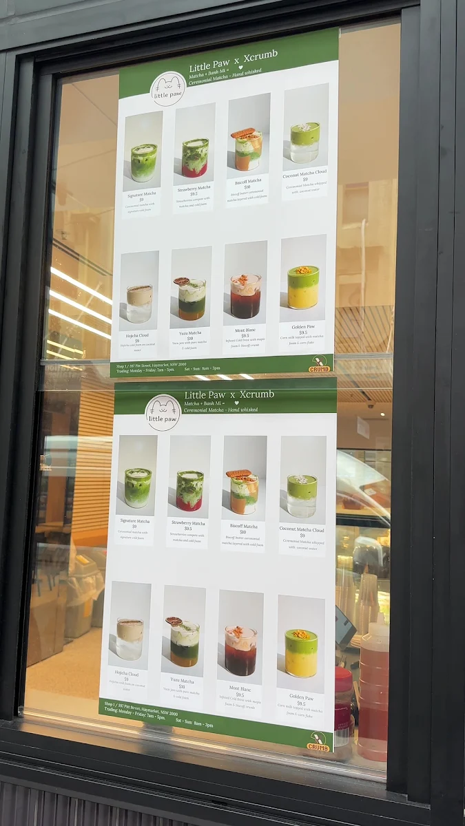 Menu, X Crumb Coffee & Roll