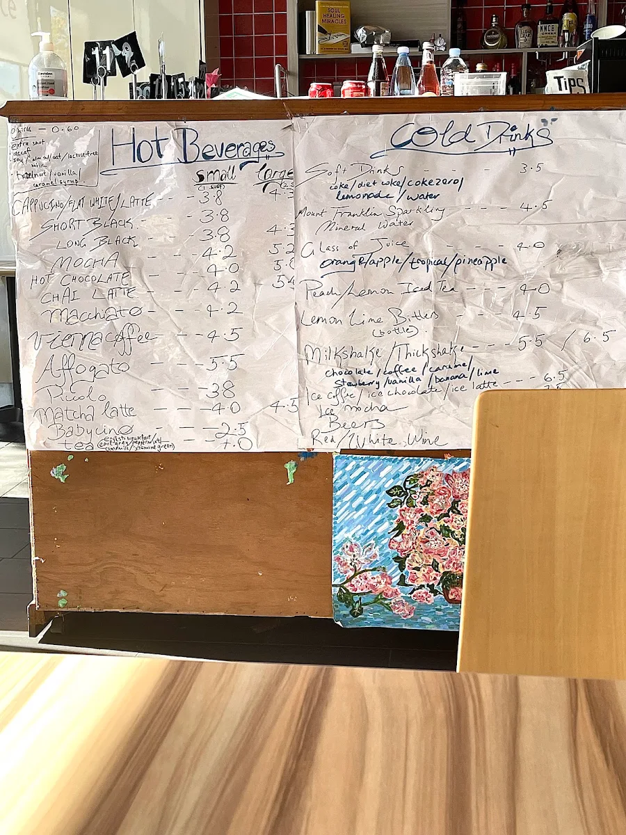 Menu, Cafe Florence