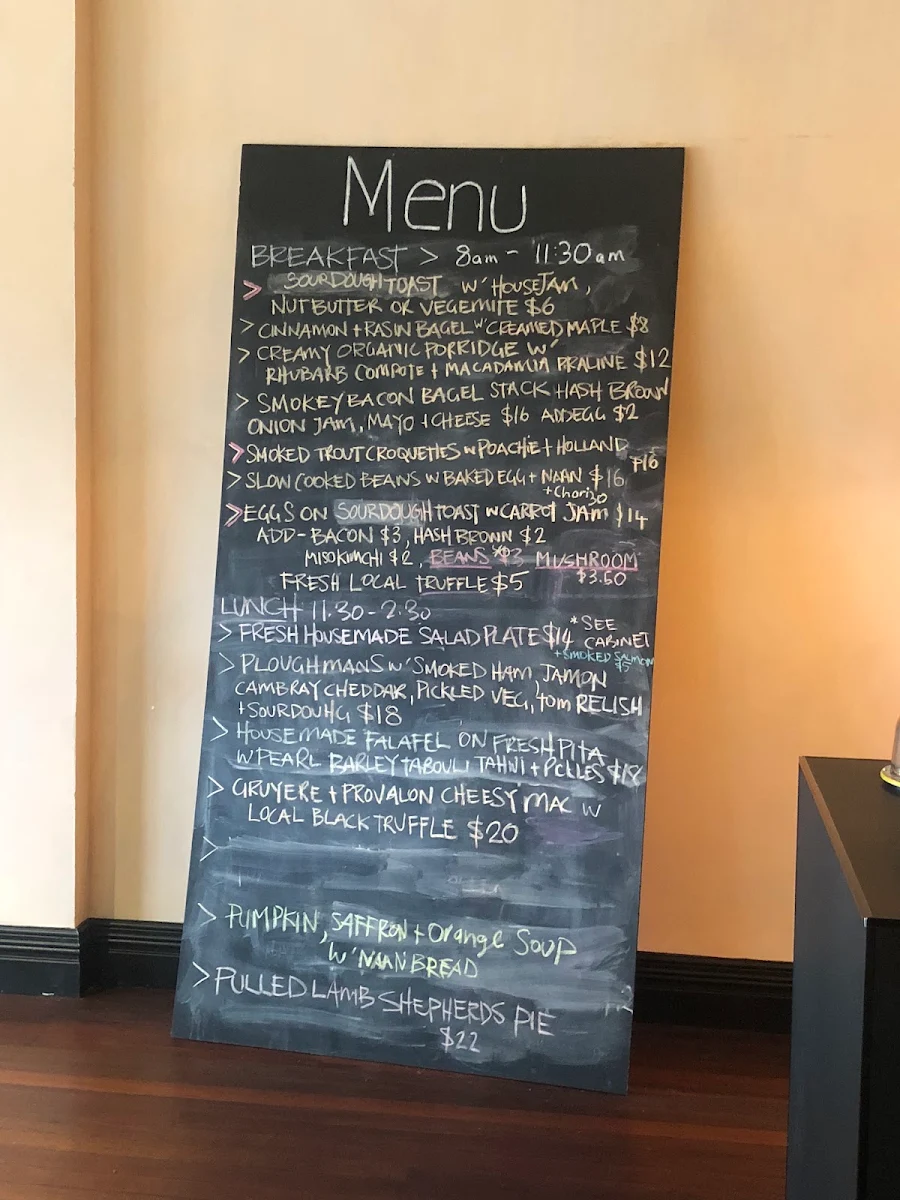 Menu, Wild at Heart Café