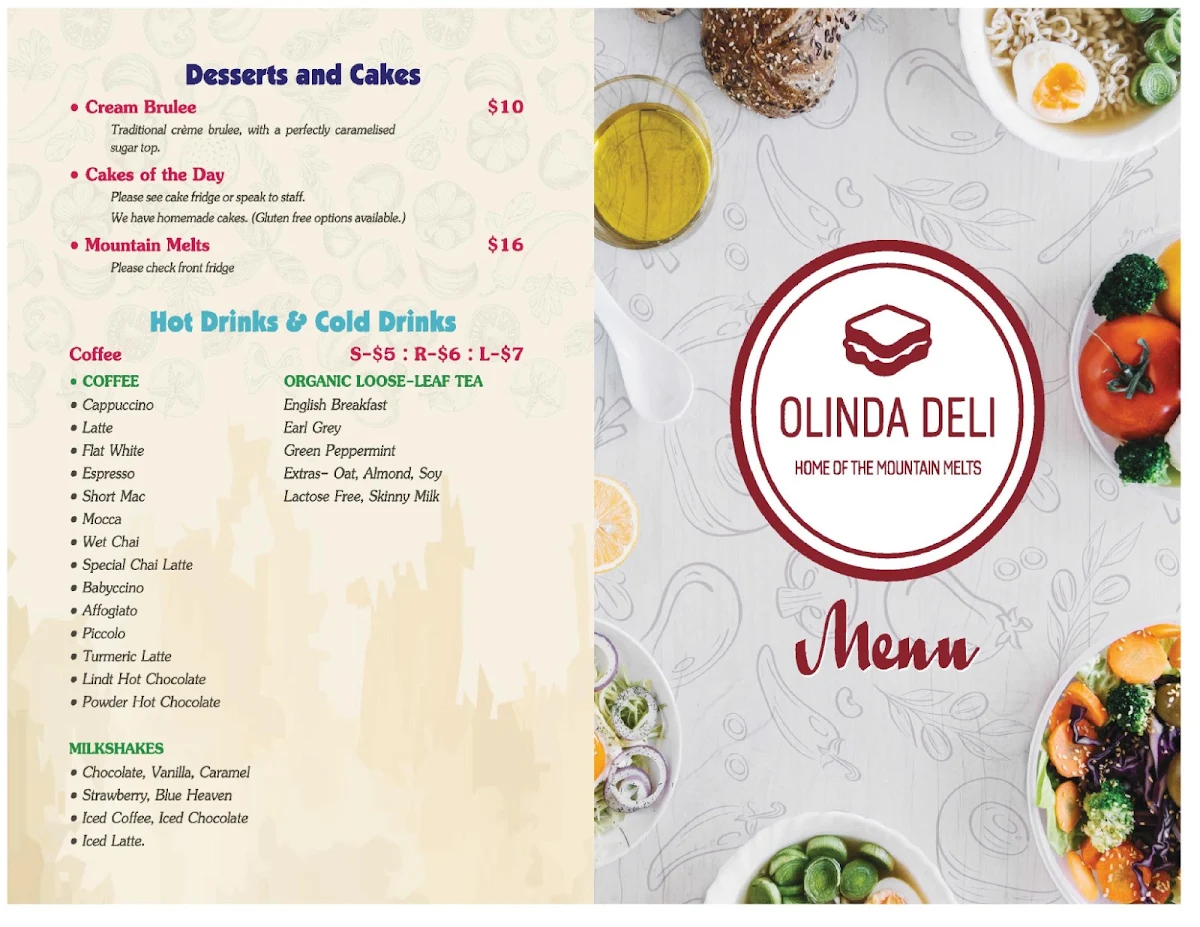 Menu, Olinda Deli