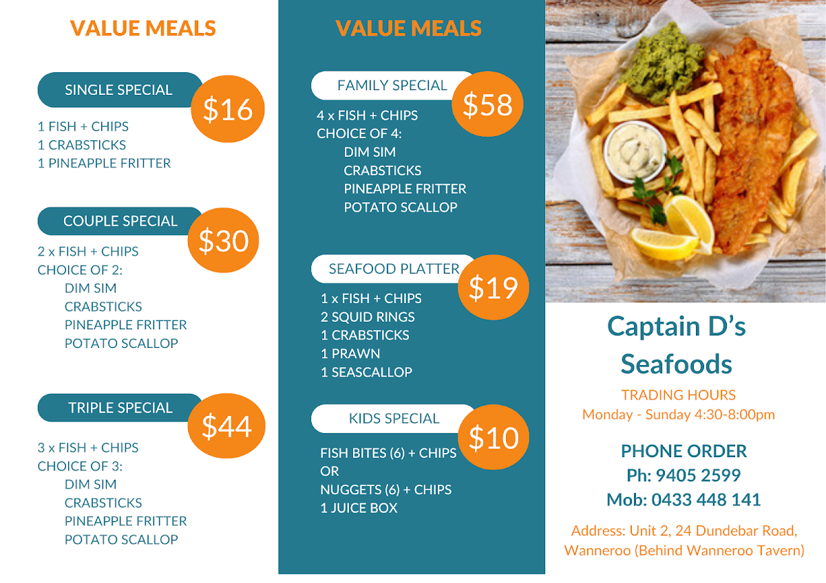 Menu, Captain D's