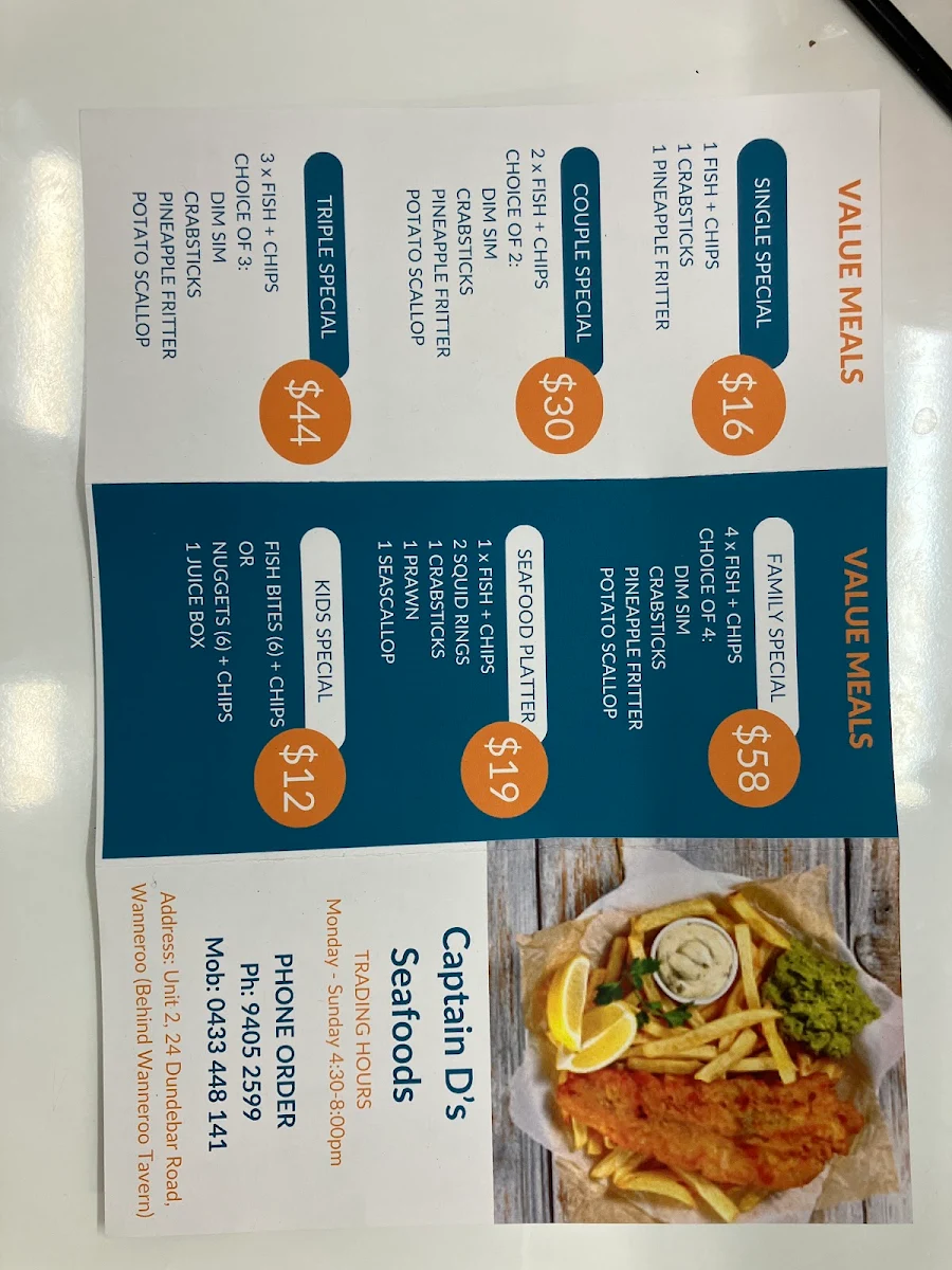 Menu, Captain D's