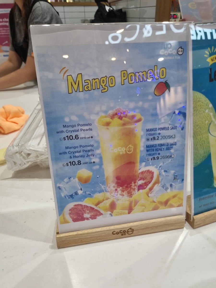 Menu, CoCo Fresh Tea & Juice Lidcombe