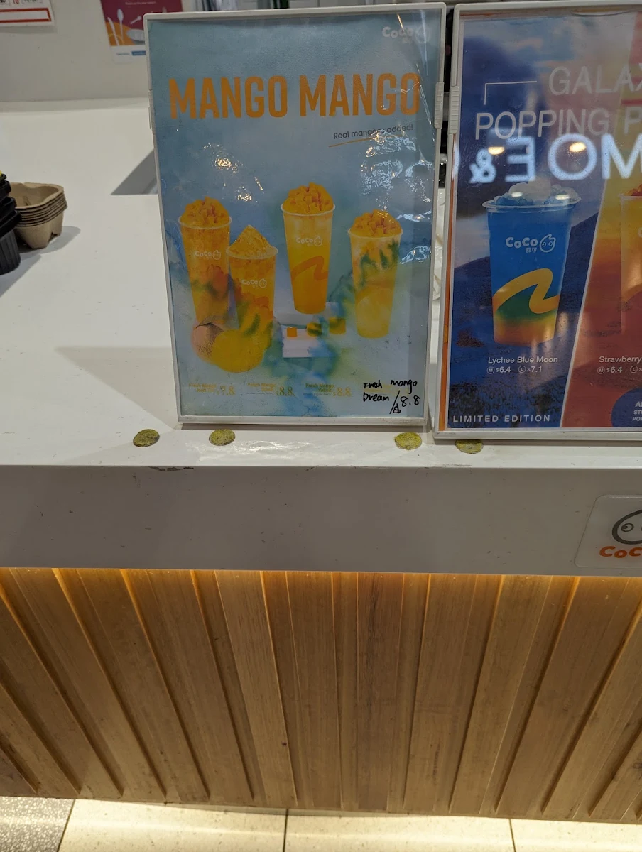 Menu, CoCo Fresh Tea & Juice Lidcombe