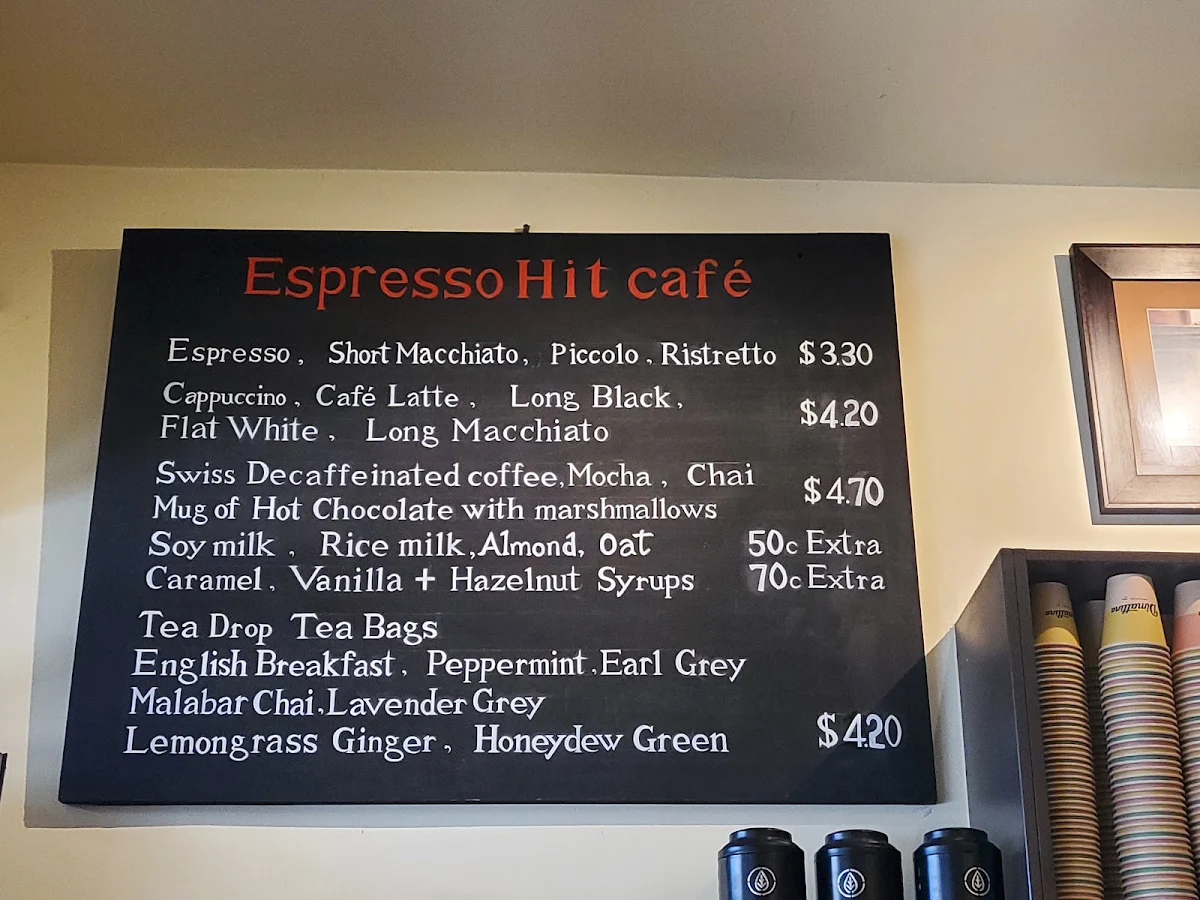 Menu, Espresso Hit