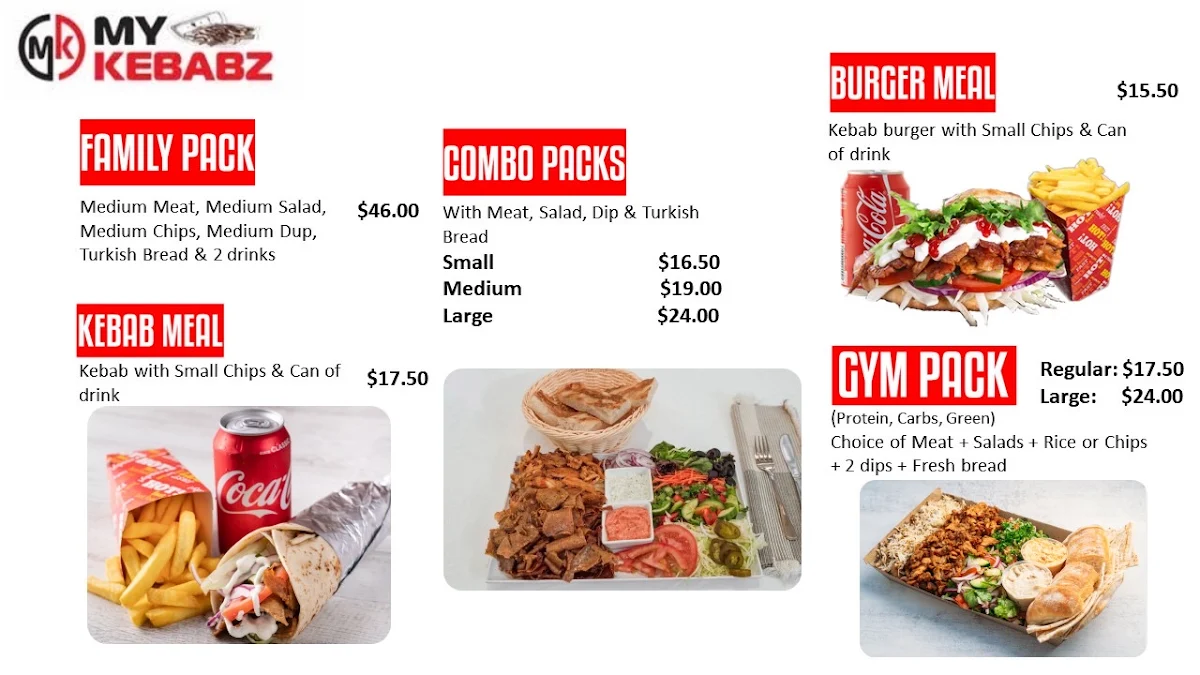 Menu, My Kebabz