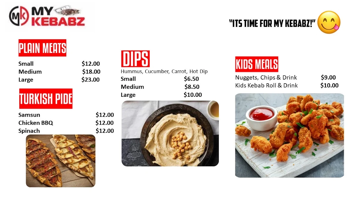 Menu, My Kebabz