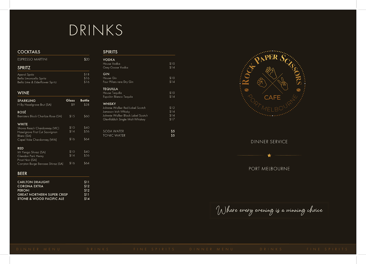Menu, Rock Paper Scissors