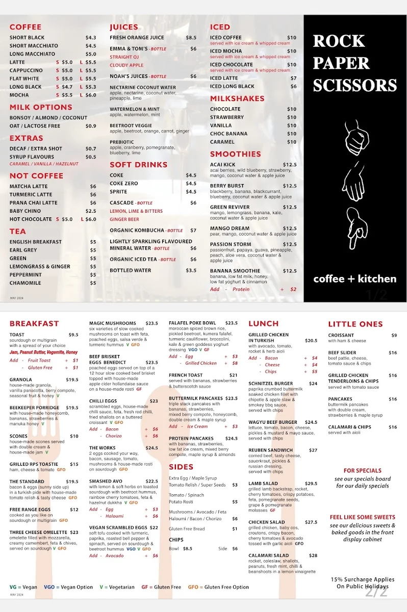 Menu, Rock Paper Scissors