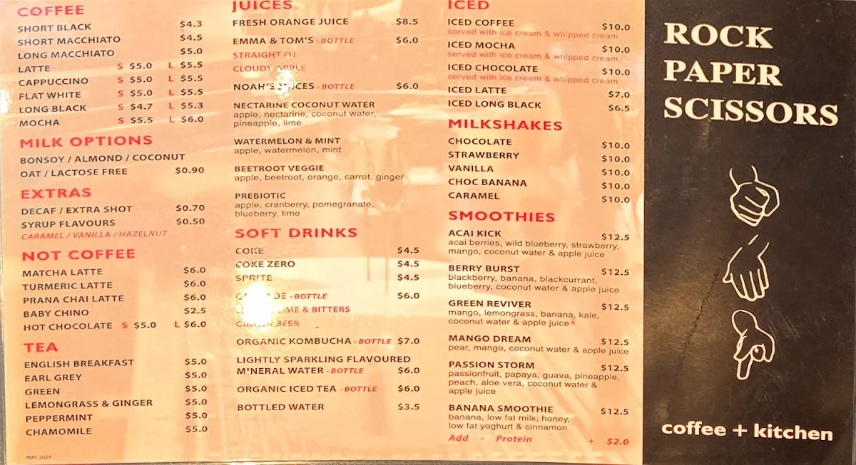 Menu, Rock Paper Scissors