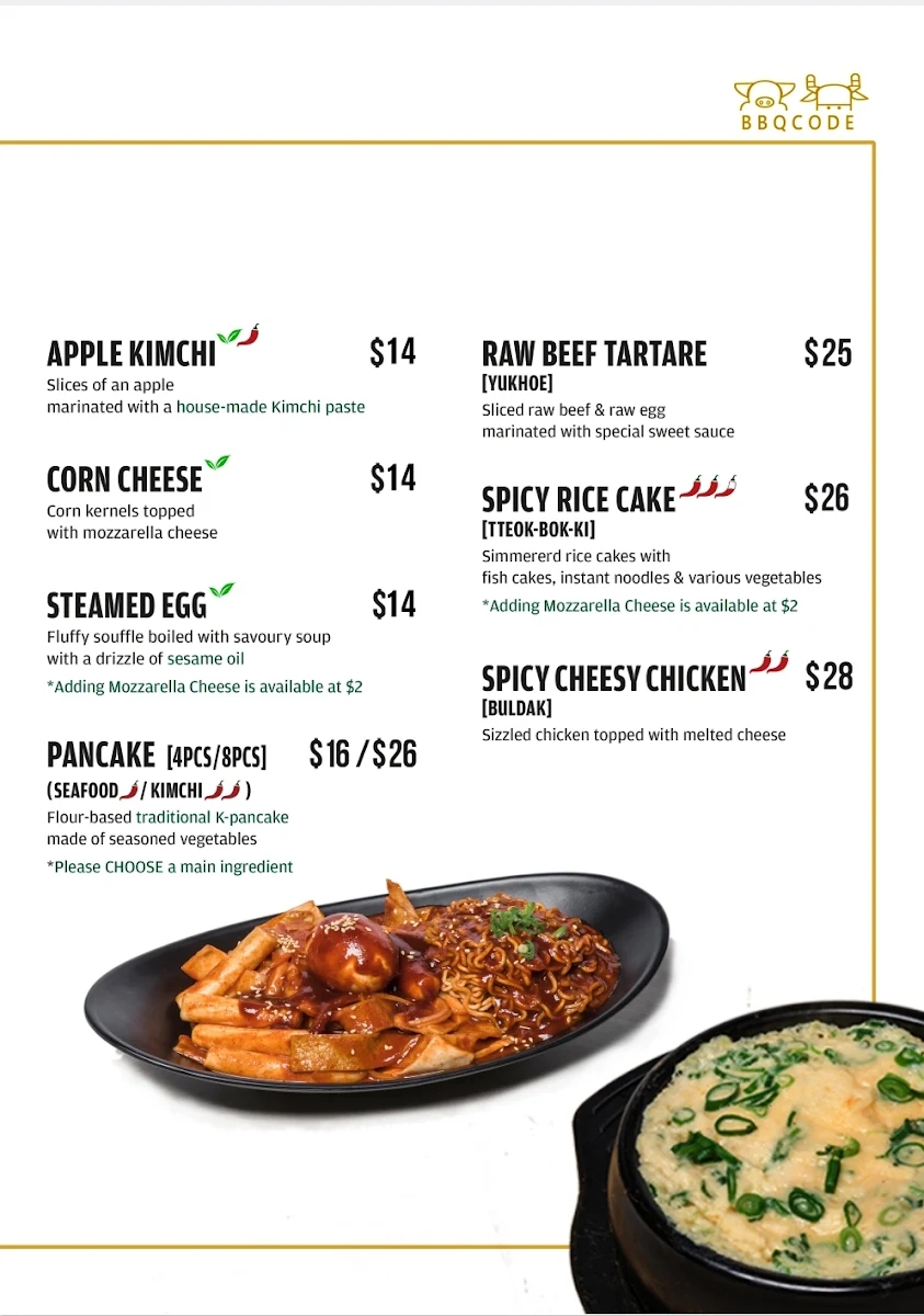 Menu, BBQ Code