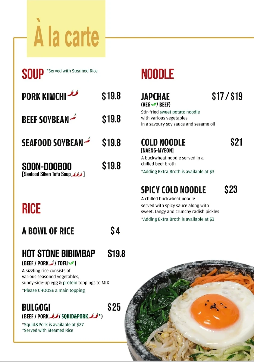 Menu, BBQ Code