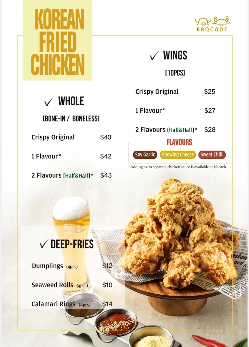 Menu, BBQ Code