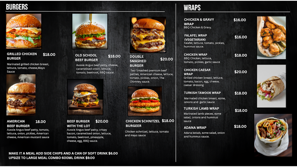 Menu, The Chimney