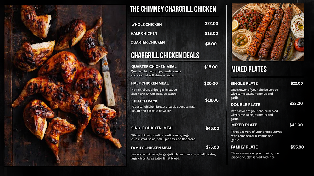Menu, The Chimney