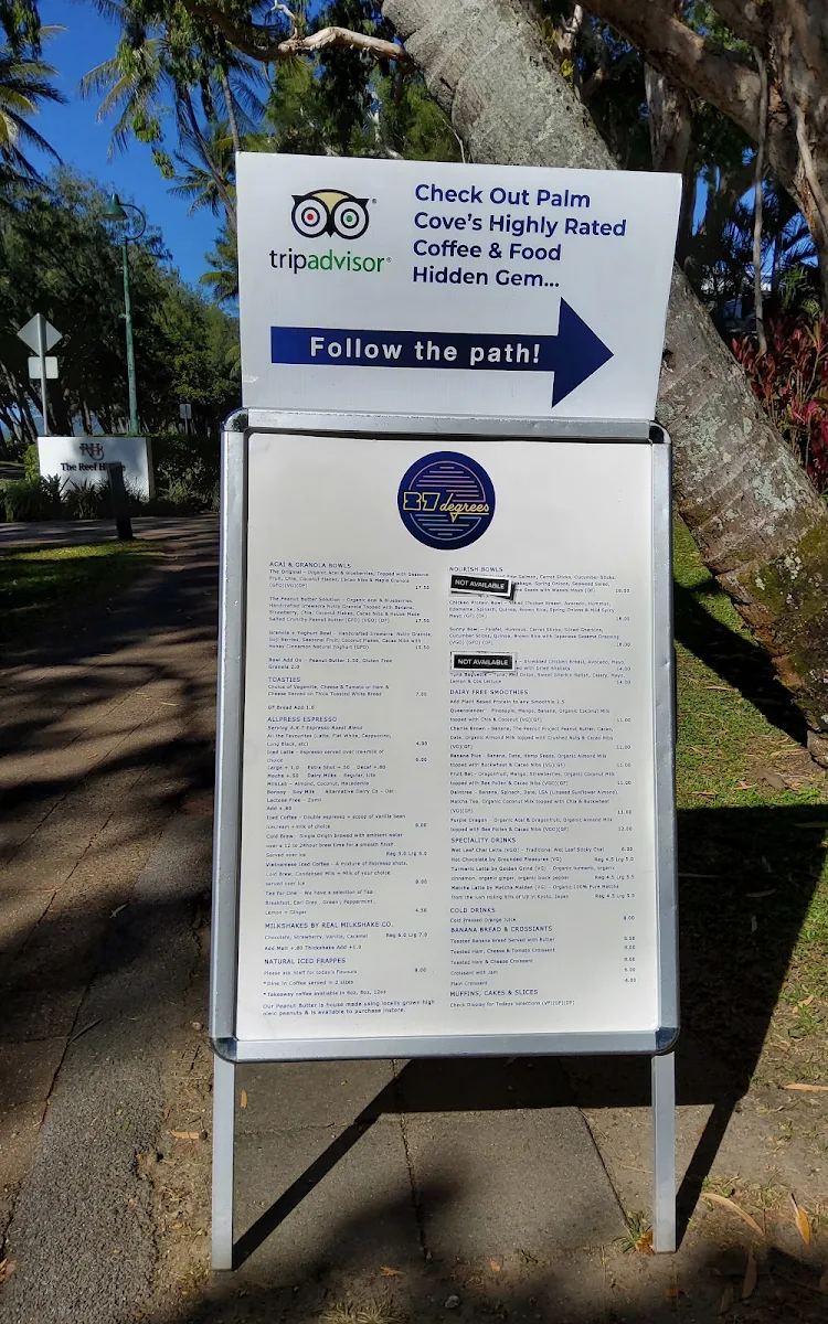 Menu, 27 Degrees Palm Cove