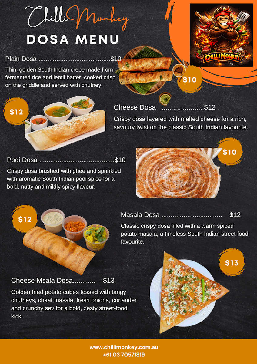Menu, Chilli Monkey