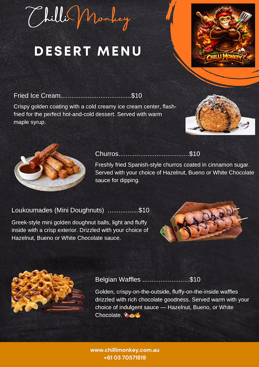 Menu, Chilli Monkey