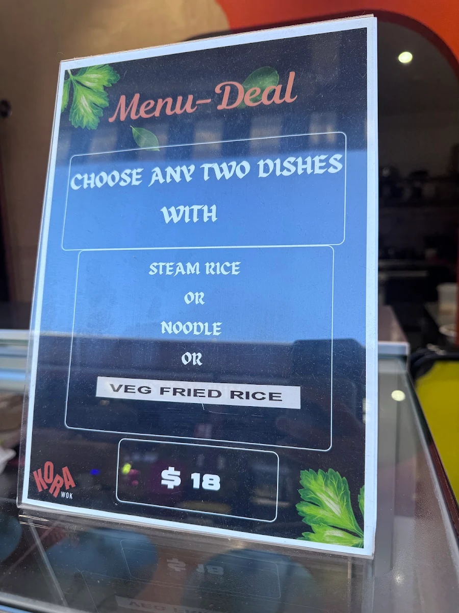Menu, Kora wok
