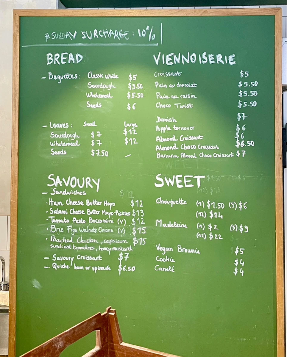 Menu, Lavie & Belle Bakery Surry Hills