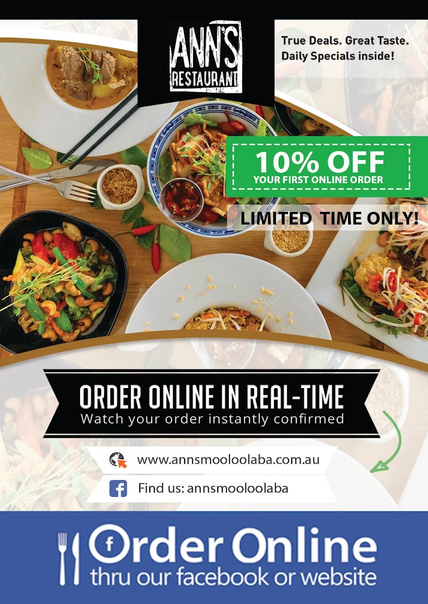 Menu, Ann's restaurant