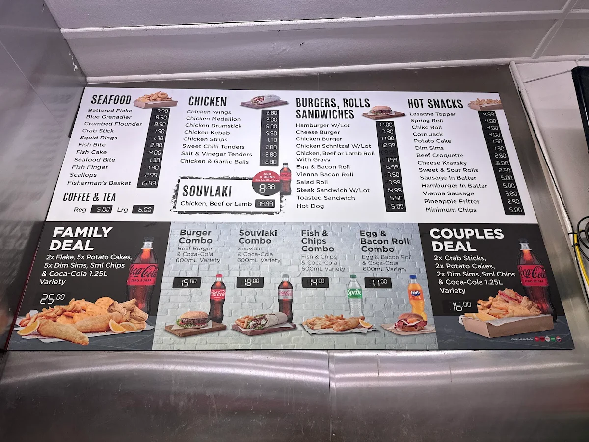 Menu, Chigwell Milk Bar